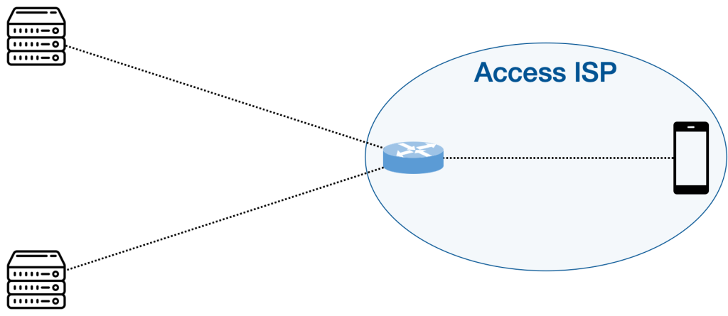 A diagram showing an example of a Y network topology. 